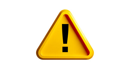Yellow warning triangle sign with black exclamation mark