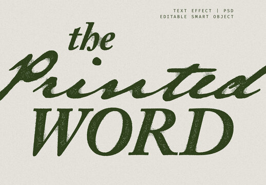 Vintage Printed Text Effect