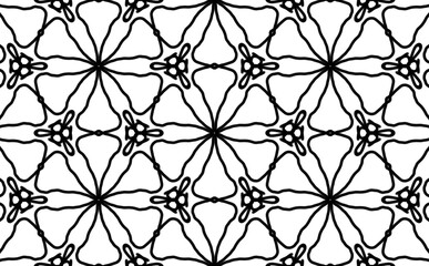 Seamless abstract pattern. black and white linear illustration for coloring. Vector coloring book for adult.