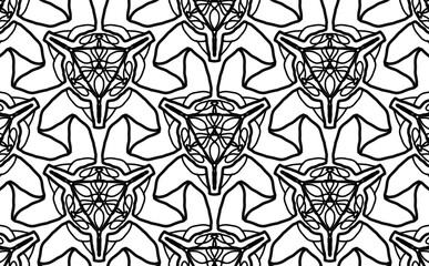 Seamless abstract pattern. black and white linear illustration for coloring. Vector coloring book for adult.