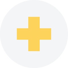 Fototapeta premium Medical Symbol Icon in Yellow and White With Transparent Background
