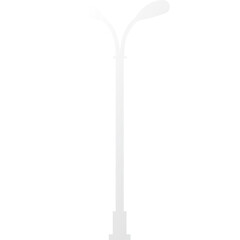 Minimalist White Street Lamp Silhouette Isolated on Transparent Background