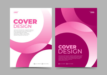 Elegant cover design template with pink curve