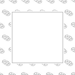 Hand Drawn Bread square frame background