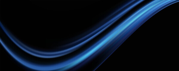 Abstract speed light effect on black background vector illustration.