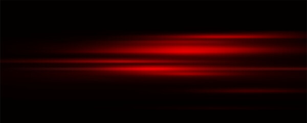 Abstract red speed neon light effect on black background vector illustration
