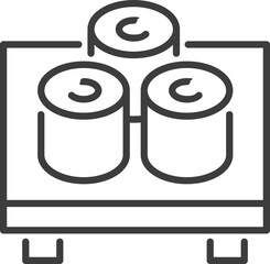 Fast food line icons. Cafeteria snack, sandwich, drink, pizza, hamburger and hotdog. Outline takeaway dishes and cafe menu symbol vector set