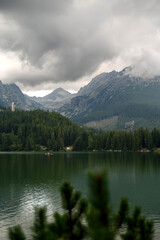Serene Mountain Lake with Forest and Peaks