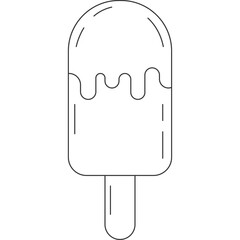 Outlined Popsicle Illustration with Drip Effect on Transparent Background