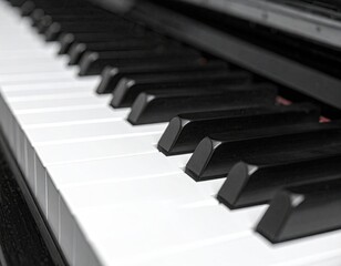 Piano Keys Close Up Black and White