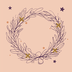 Vector wreath of flowers. hand drawn illustration