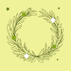Wreath of flowers and leaves