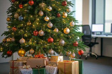 christmas tree with gifts