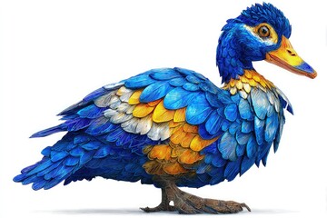 Obraz premium Colorful Pixelated Duck Illustration