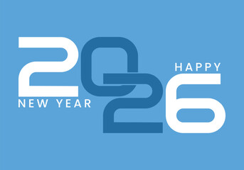 Fototapeta premium Happy new year 2026 . Greeting design with number of year. Vector illustration for greeting card, invitation, calendar 