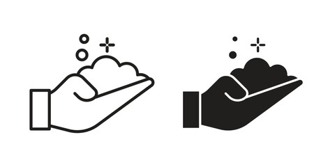 Foam icon illustrations collection. editable stroke outline and flat style