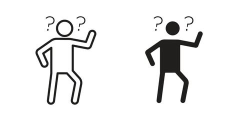 Forget icon illustrations collection. editable stroke outline and flat style