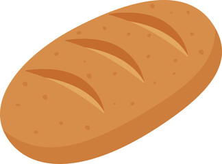 A loaf of bread isolated on white background. Whole fresh baked bread.Vector illustration