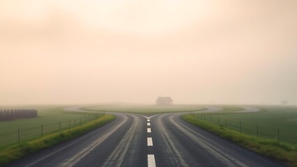 A conceptual crossroads splitting in two directions, symbolic path choice.