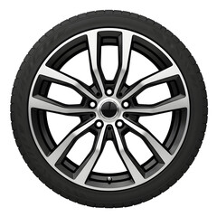 Obraz premium Modern car wheel rim and tire isolated on transparent background