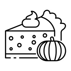 Fototapeta premium This Pumpkin Pie icon is suitable for Thanksgiving Day.