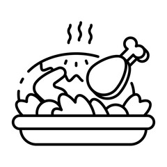 This Roasted Turkey icon is suitable for Thanksgiving Day.