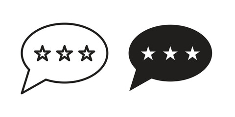 Rating icon illustrations collection. editable stroke outline and flat style