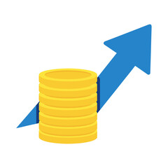 Stacked Coins Icon – Financial Growth Colorful Vector