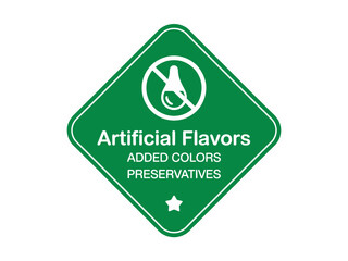No artificial flavors added colors and preservatives product label symbol