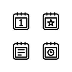Essential UI Icon Set - Date Schedule Event and Deadline Planning Elements
