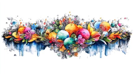 Watercolor Songkran Banner Design. Ai Generative