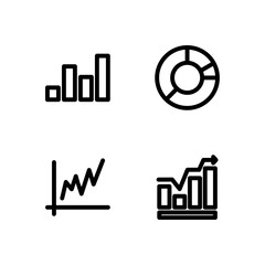 Essential UI Icon Set - Chart Bar Line Pie and Graph Data Visualization Elements