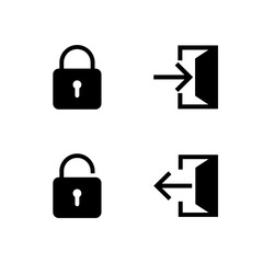 Essential UI Icon Set - Lock Unlock Login and Logout Security Elements