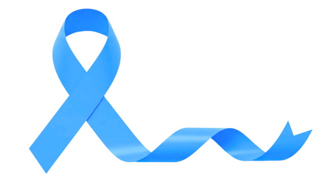 Blue Awareness Ribbon for Prostate Cancer and Men's Health - Isolated on transparent Background