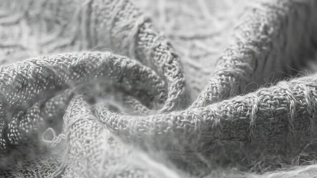 Close up of a textured fabric with intricate patterns and soft folds.