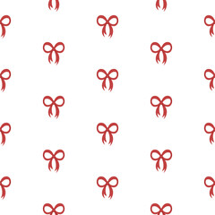 Pattern of ribbon bows. Vector seamless background of cute bows for birthday, anniversary, Valentine`s day, Christmas. Perfect for fabric, textile, wallpaper, decor, print, packaging.