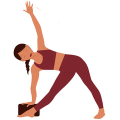 A collection of vector illustrations featuring women practicing yoga in different poses and asanas. Each figure is designed with clean lines and warm tones, perfect for wellness, fitness, meditation, 