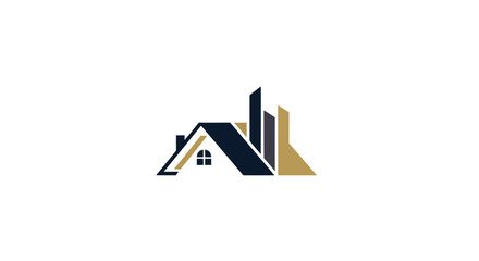 Modern architectural logo design representing real estate and urban development.