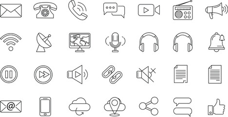 Business icon set of communication icons set