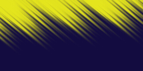 Yellow halftone on blue background. Vector dotted sparkles or halftone shine pattern texture Pop Art Style Background.