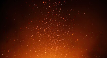 Glowing Fire Sparks Floating on Dark Background with Warm Orange and Red Tones