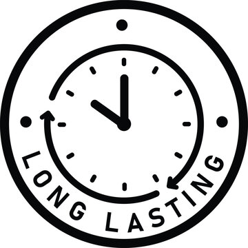 Long lasting durable quality time clock icon vector