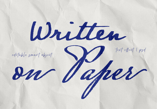 Blue Ink Handwriting Text Effect