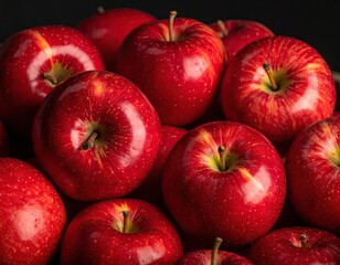 Pile of Red Apples with Water Droplets