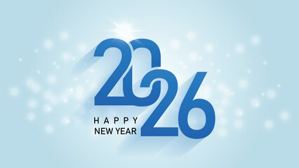 2026 numbers with happy new year text celebration design