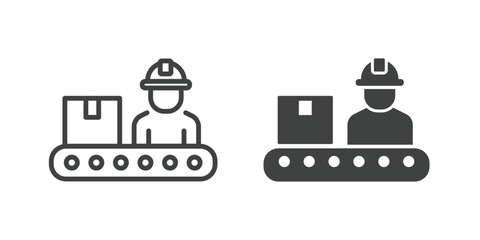 Production Control Icon. Line and glyph solid icon