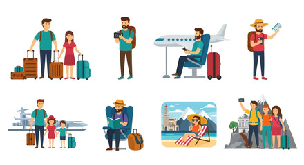 Fototapeta premium Diverse Group of People Enjoying Various Travel Experiences and Activities