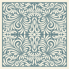 Laser cut with floral pattern, Ornamental template vector.