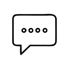 Simple Black and White Speech Bubble Icon for Communication, Chat, and Discussion