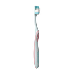 Blue and pink toothbrush on white background dental